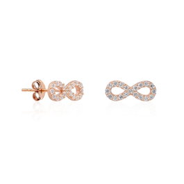 Heliophilia Silver Pendientes TRDYL476 en Oro Rosa y Blanco de Plata de Ley 925
